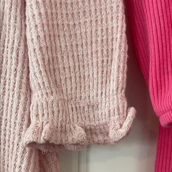 Old Navy Girls' Light Pink & Fuchsia Ribbed Long-Sleeve Dresses - Picture 4 of 13